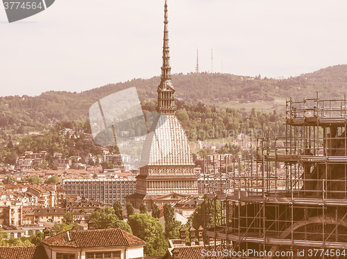 Image of Retro looking Mole Antonelliana Turin