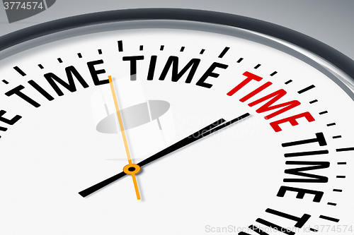 Image of clock with text time