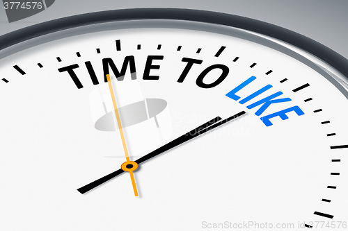 Image of clock with text time to like