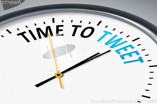 Image of clock with text time to tweet