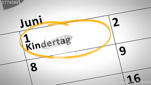 Image of childrens day first of june in german language