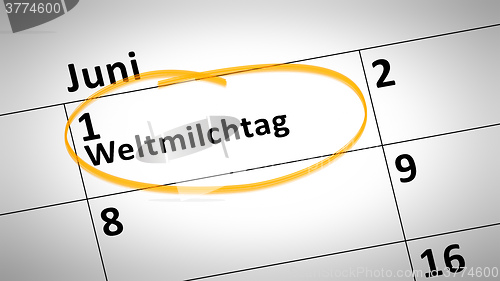 Image of World Milk Day first of june in german language
