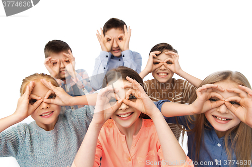 Image of happy children making faces and having fun