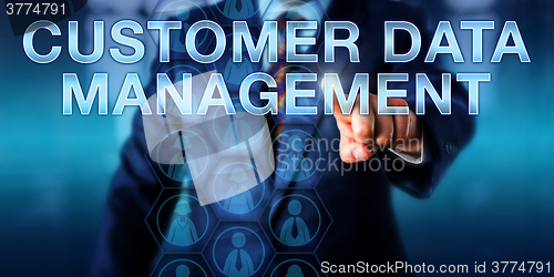 Image of Manager Touching CUSTOMER DATA MANAGEMENT