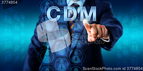 Image of Corporate Manager Pressing CDM Onscreen