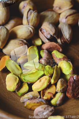 Image of Close up shot of pistachios