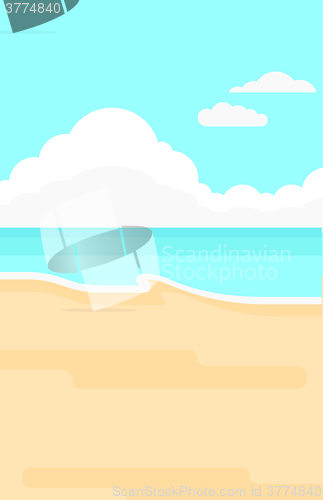 Image of Background of sand beach with blue sea.