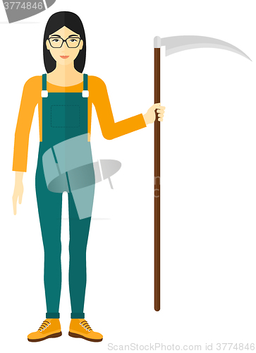 Image of Farmer with scythe.