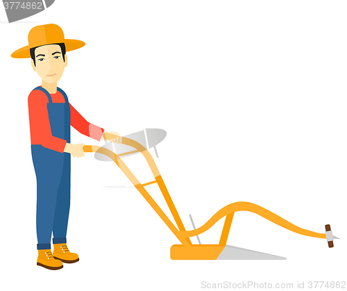 Image of Farmer with plough.