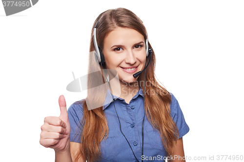 Image of Support phone operator in headset