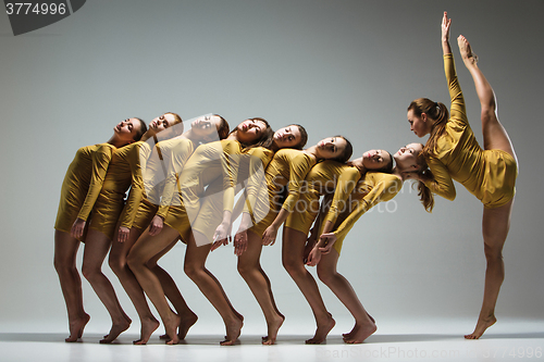 Image of The group of modern ballet dancers 