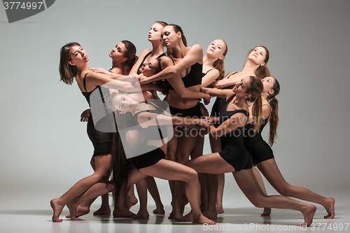 Image of The group of modern ballet dancers 