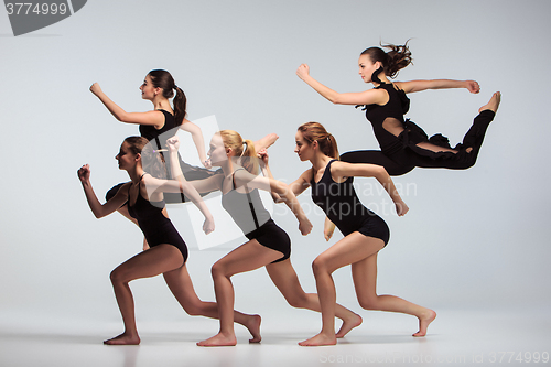Image of The group of modern ballet dancers 