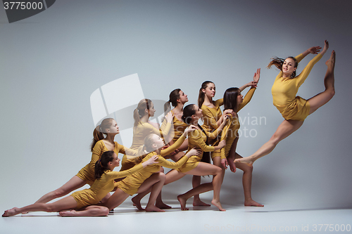 Image of The group of modern ballet dancers 