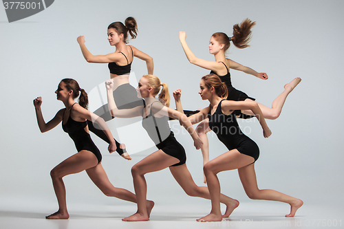 Image of The group of modern ballet dancers 