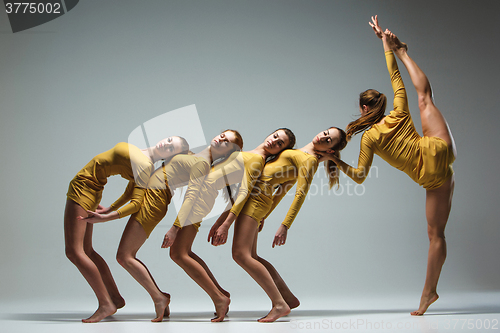 Image of The group of modern ballet dancers 