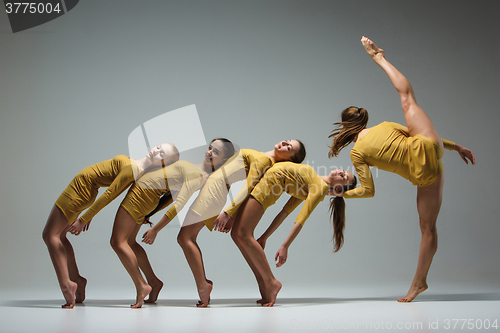 Image of The group of modern ballet dancers 