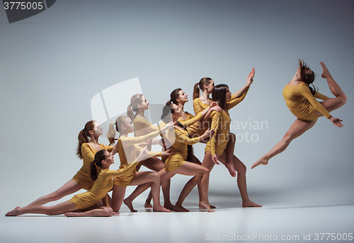 Image of The group of modern ballet dancers 