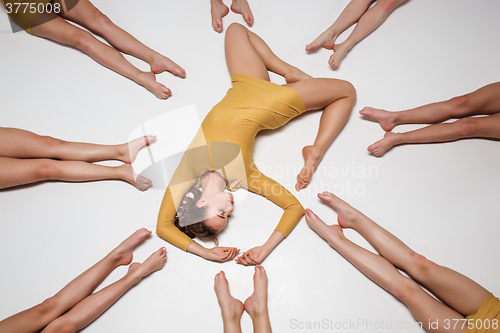 Image of The group of modern ballet dancers 