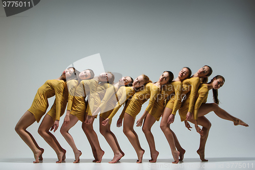 Image of The group of modern ballet dancers 