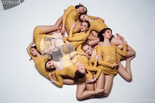 Image of The group of modern ballet dancers 