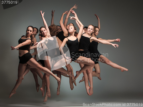 Image of The group of modern ballet dancers 