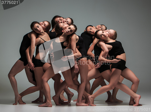 Image of The group of modern ballet dancers 