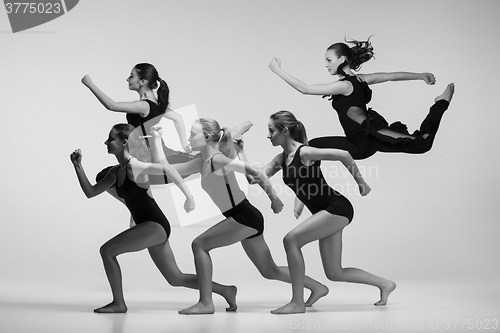 Image of The group of modern ballet dancers 