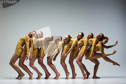 Image of The group of modern ballet dancers 