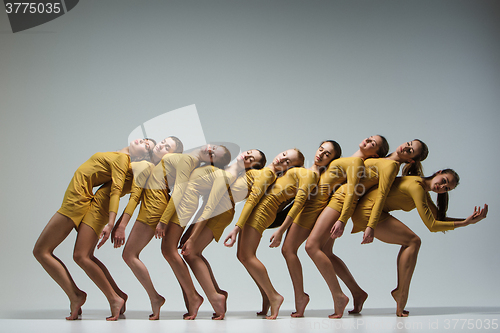 Image of The group of modern ballet dancers 