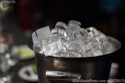 Image of Ice bucket with ice cubes