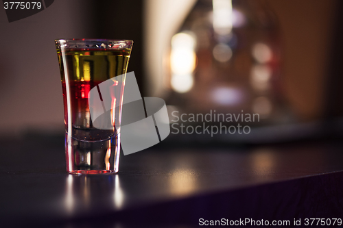 Image of drink shot at bar counter