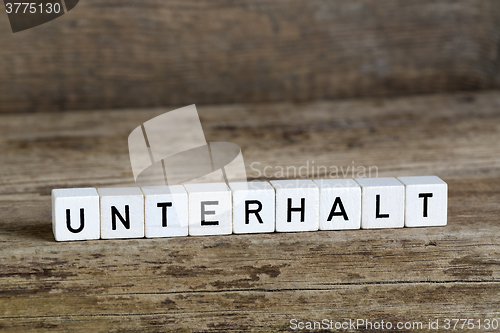 Image of The German word alimony written in cubes