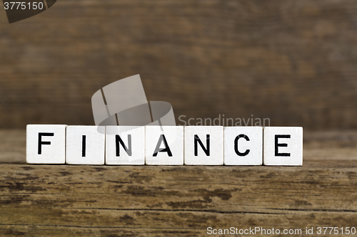 Image of The word finance written in cubes