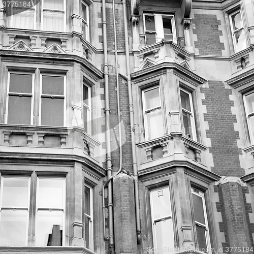 Image of window in europe london old red brick wall and      historical 