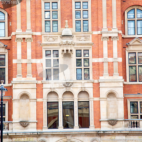 Image of window in europe london old red brick wall and      historical 