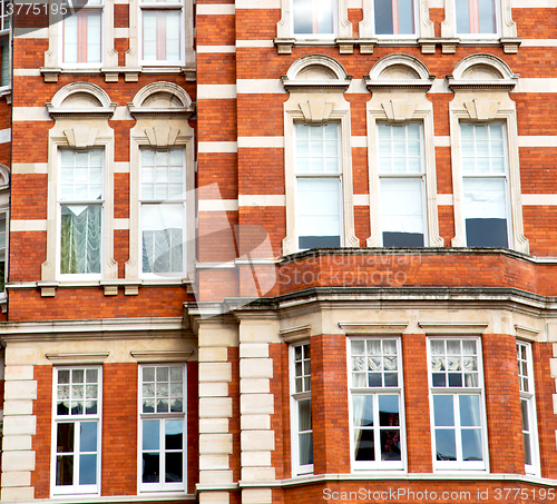 Image of window in europe london old red brick wall and      historical 