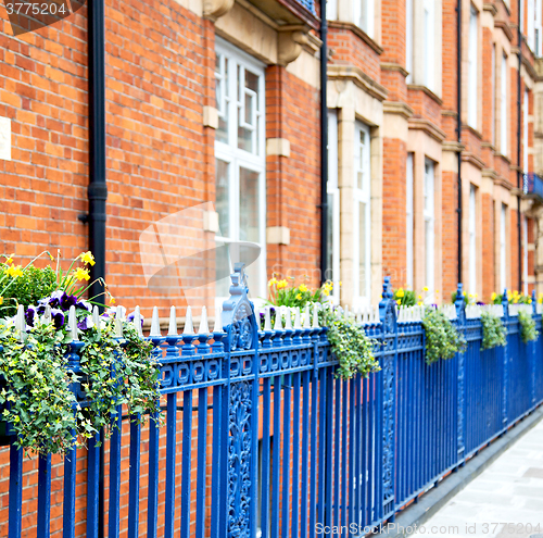 Image of old window in europe london  red brick wall     and      histori