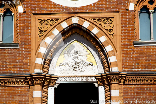 Image of rose window  italy  lombardy     in  the abbiate    old   church