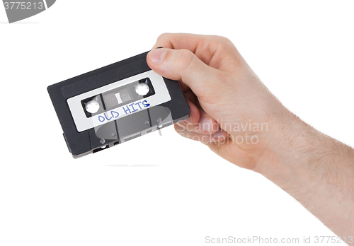 Image of Vintage audio cassette tape, isolated on white background