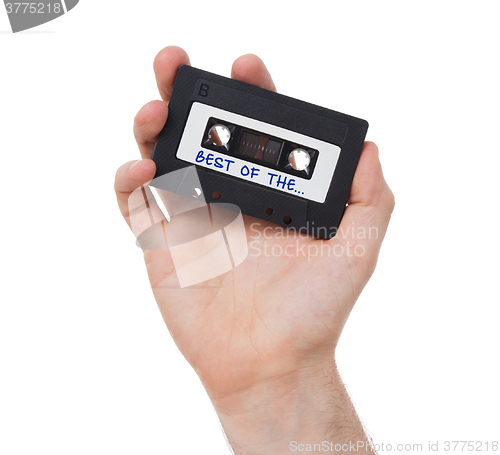 Image of Vintage audio cassette tape, isolated on white background