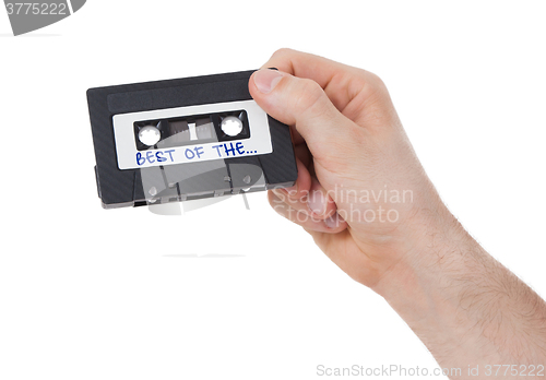 Image of Vintage audio cassette tape, isolated on white background