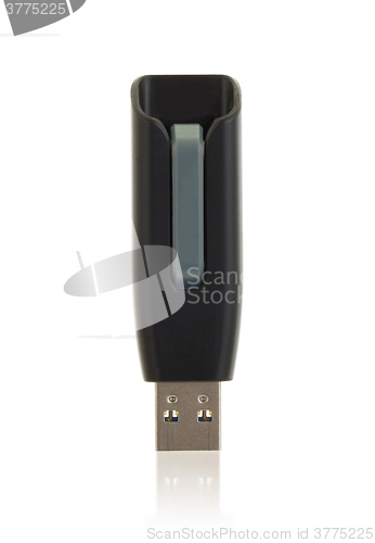 Image of Black USB memory stick isolated