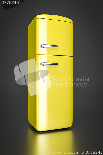 Image of yellow refrigerator