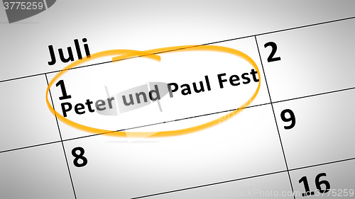 Image of Peter and Paul Festival first of July in german language