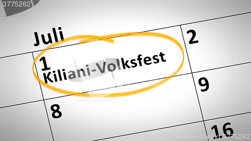 Image of Kiliani folk festival first of July in german language