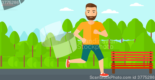 Image of Sportive man jogging.