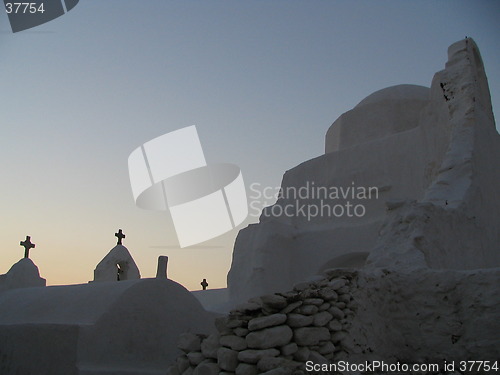 Image of sunset church