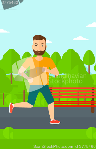Image of Sportive man jogging.