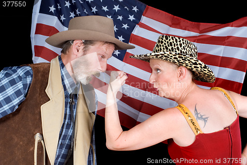 Image of Quarrelling cowboy couple